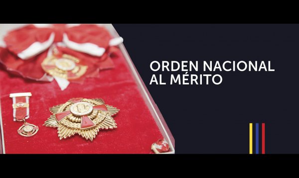 Distiction by the Presidency of the Republic of Colombia "National Honor Al Mérito Grado de Caballero"